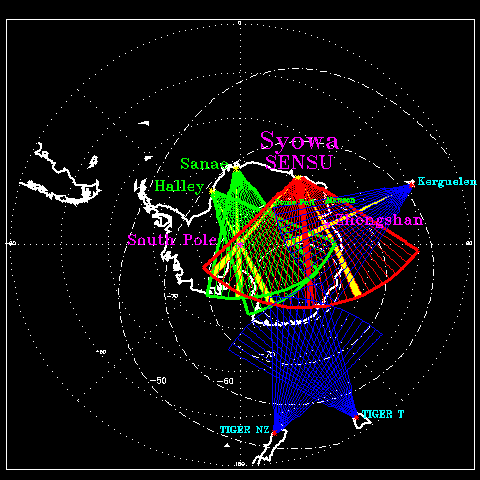 SuperDARN Southern Hemisphere Map